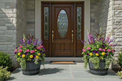 Fixtures Half Barrel Cask Planter Grey 40cm x 27cm.