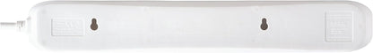 Masterplug Six Socket Extension Lead, 2 Metre, White