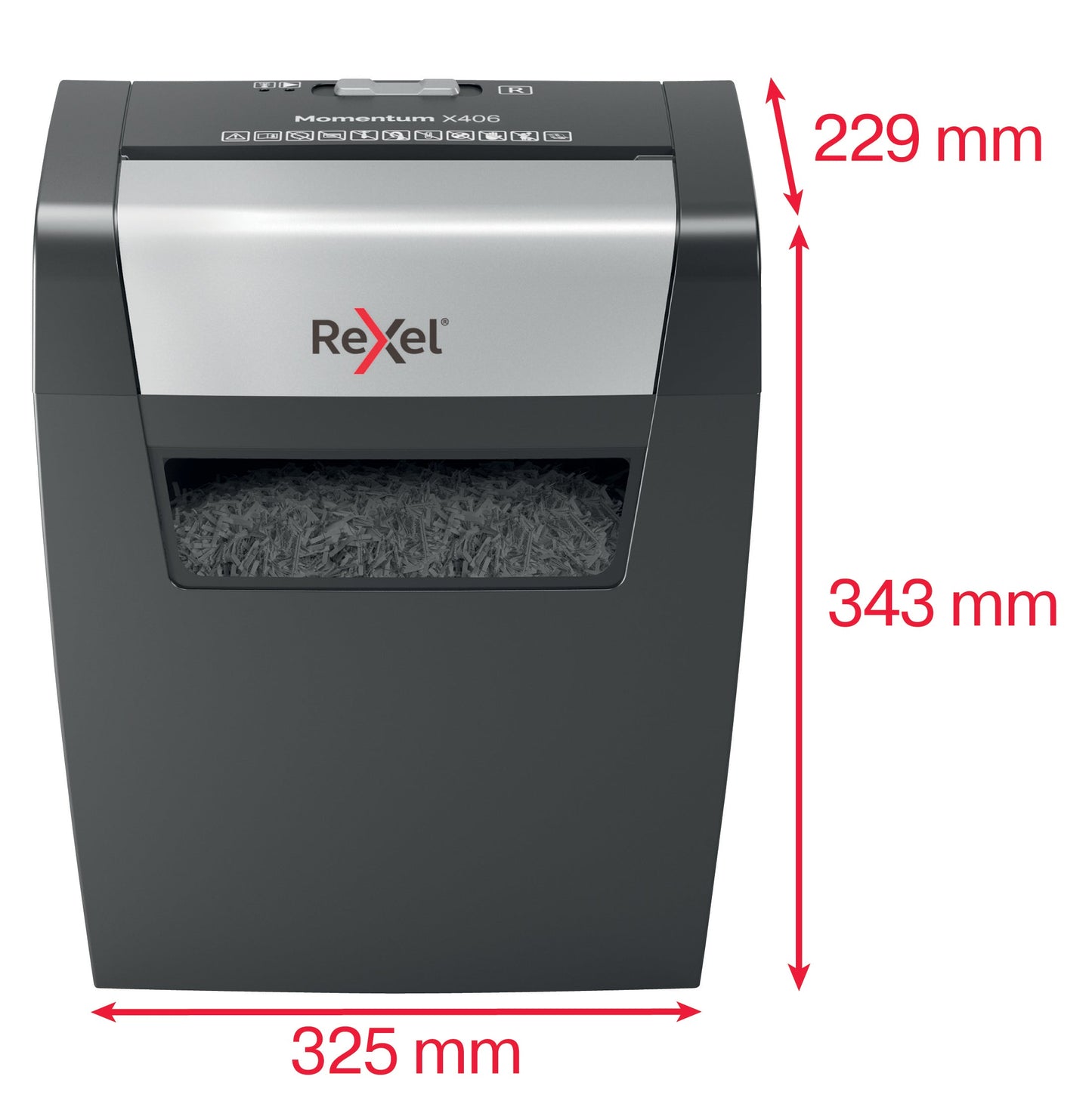Rexel Momentum X406 Cross Cut Shredder 15 Litre 6 Sheet Black 2104569