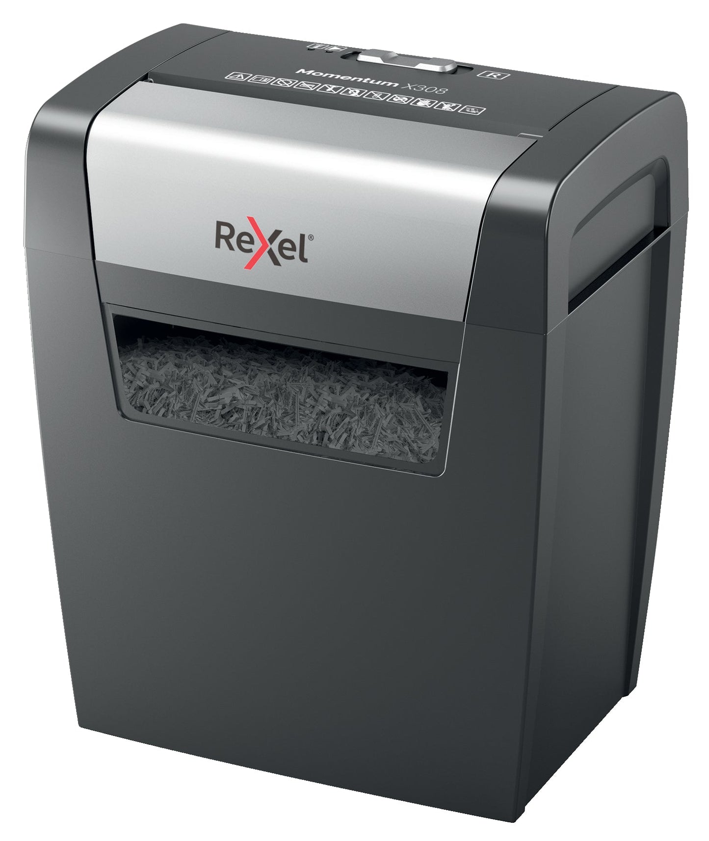 Rexel Momentum X308 Cross Cut Shredder 15 Litre 8 Sheet Black 2104570