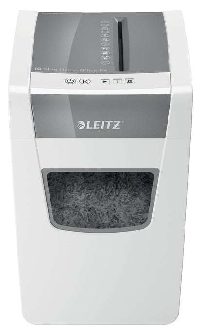 Leitz IQ Slim Home Office Cross Cut Shredder 23 Litre 10 Sheet White 80011000