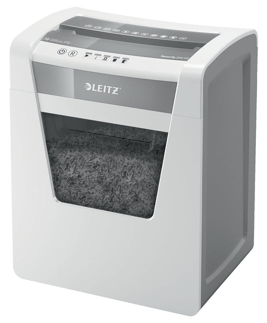 Leitz IQ Office Micro Cut Paper Shredder Security P5 23L White 80021000