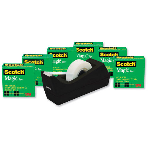 Scotch Magic Tape 810 19mm x 33m (Pack of 12) with Free Dispenser SM12