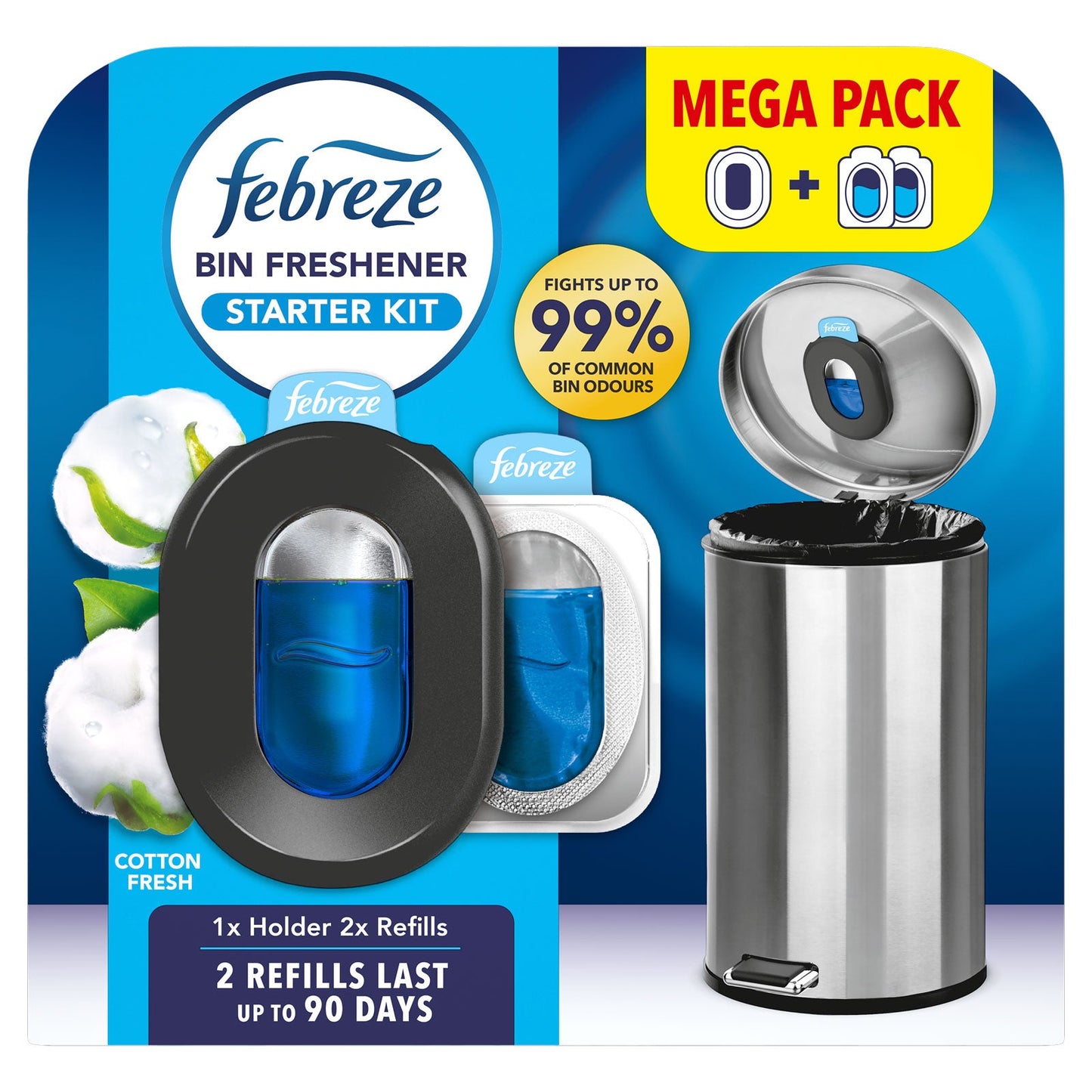 Febreze Starter Kit | Holder and 2 Refills | Cotton Fresh