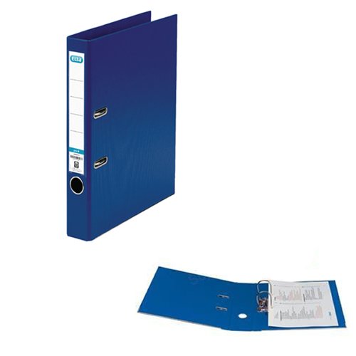 Elba 50Mm Lever Arch File Plastic A4 Blue 100025925