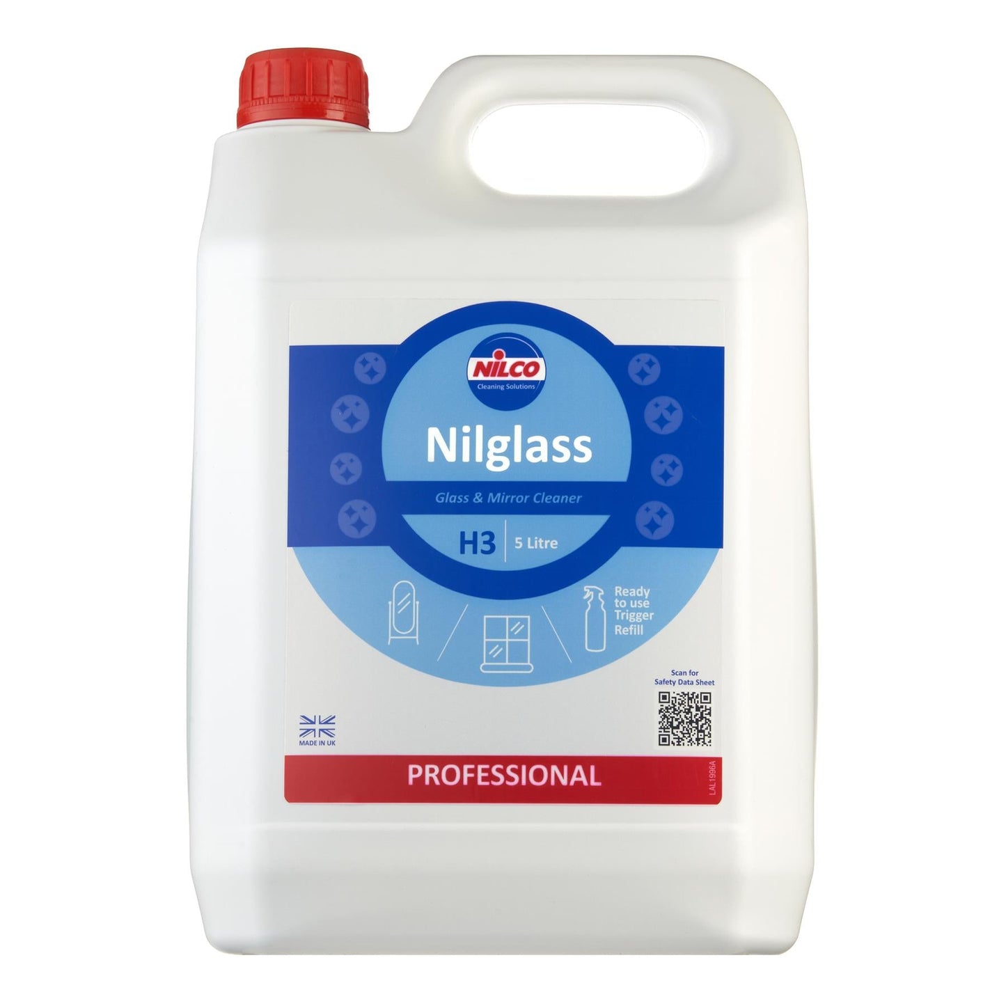 Nilco Nilglass Professional H3 Glass & Mirror Cleaner 5L