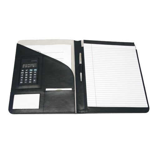 Monolith Executive Leather Conference Folder with A4 Pad A4 Black 2925