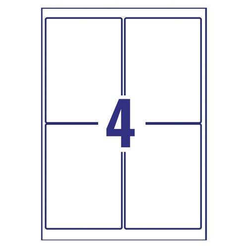 Avery Inkjet Labels 139x99.1mm 4 Per Sheet White (Pack of 400) J8169-100