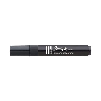 Sharpie W10 Permanent Marker Chisel Tip Black (Pack of 12) S0192652