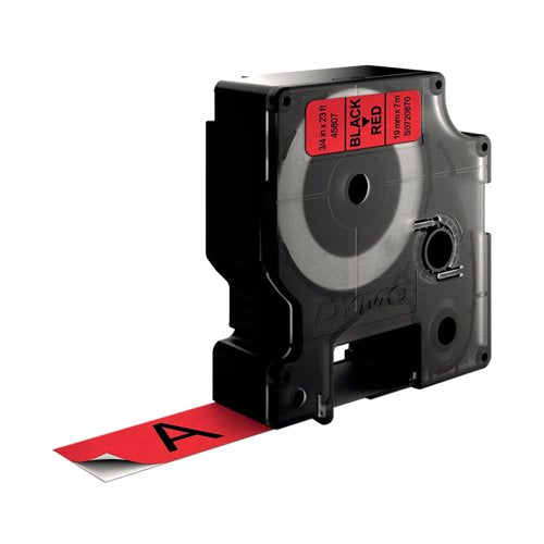 Dymo D1 LabelMaker Tape 19mm x 7m Black on Red S0720870