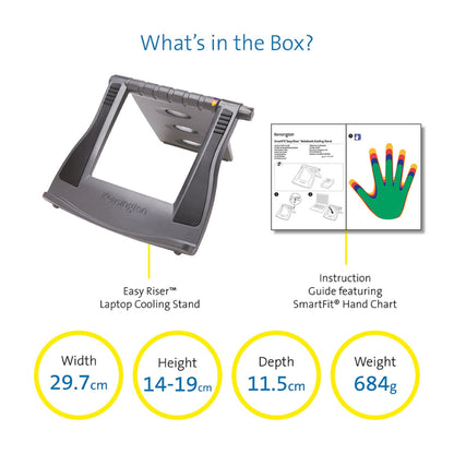Kensington SmartFit Easy Riser Laptop Riser Black KEN60112