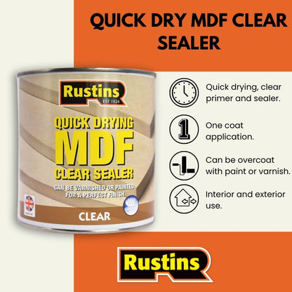 Rustins Quick Dry MDF Sealer | Professional Sealant For Rapid Results | 500ml
