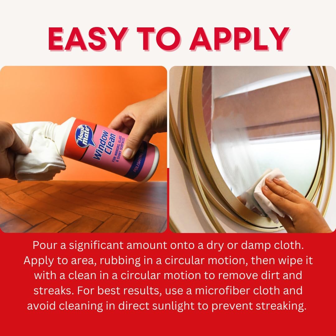 House Mate Window Clean 500ml  | Streak-Free Glass Cleaner for Crystal Clear Windows