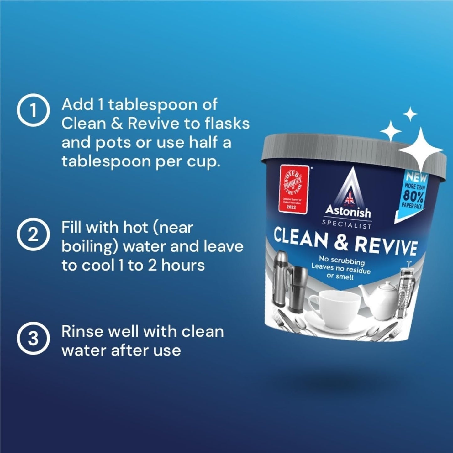 Astonish NEW ! Specialist Clean & Revive Tea & Coffee Stain Remover 350g.
