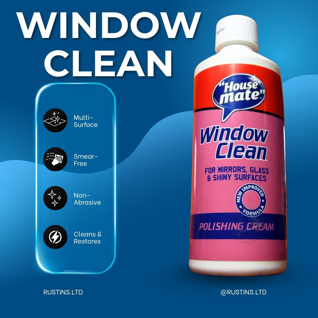House Mate Window Clean 500ml  | Streak-Free Glass Cleaner for Crystal Clear Windows