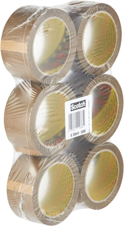 Scotch Packaging Tape Low Noise Brown/Buff 50mmx66m Pack 6 - 72 Roll's {Full Box} - UK BUSINESS SUPPLIES