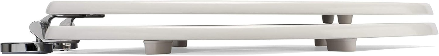 Croydex Flexi-Fix Toilet Seat, Wood White & Chrome WL600822H