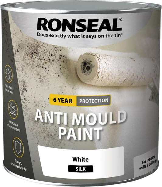 Ronseal Anti Mould Paint | White Silk | 1 x 2.5 Litre