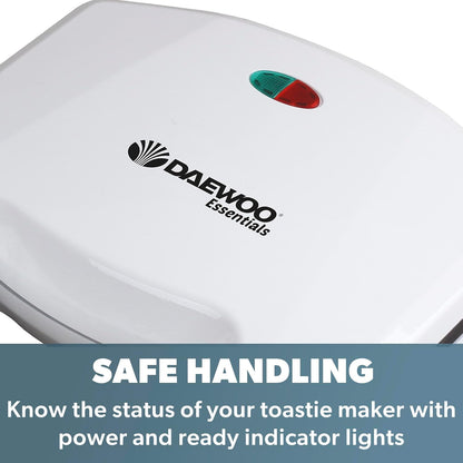 Daewoo Essentials 2 Slice Sandwich Toaster | Deep Fill | Easy Clean | White