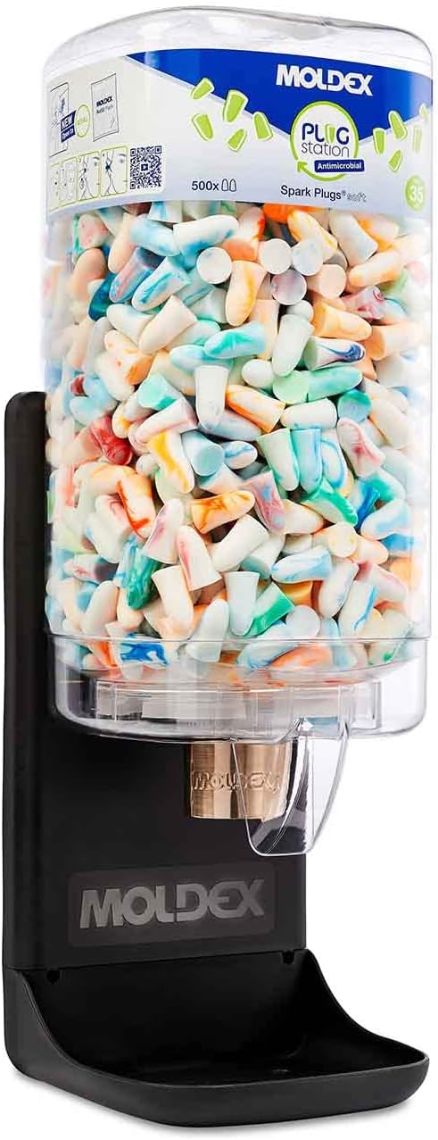 MOLDEX 7850 02 Spark Plugs Antimicrobial Station Dispenser 500 Pairs SNR 35 dB