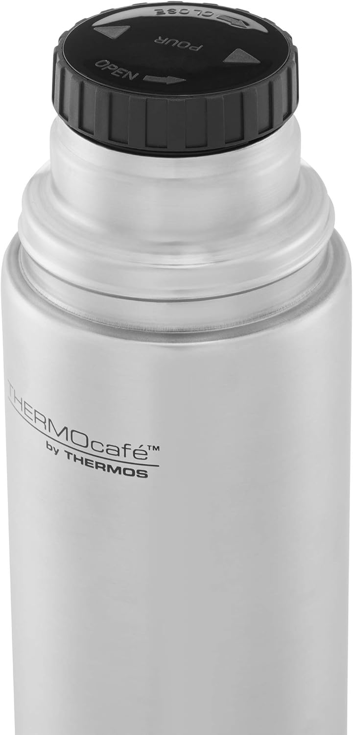 Thermos 181114 Thermocafé Stainless Steel Flask, Silver & Black, 0.35 L