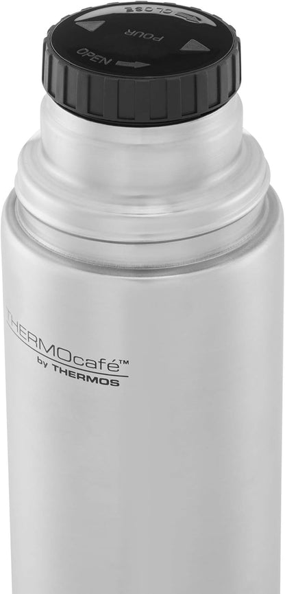 Thermocafè By Thermos Stainless Steel Flask,Silver & Black, 1.0 Litre