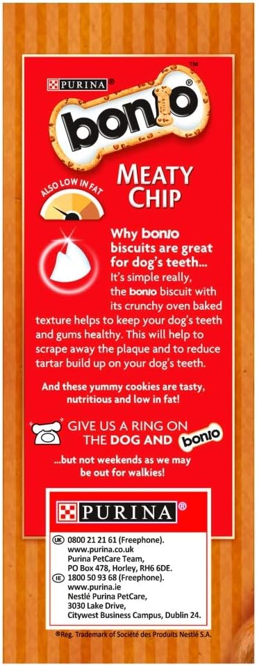Bonio Dog Treats Meaty Chip Biscuits 375g