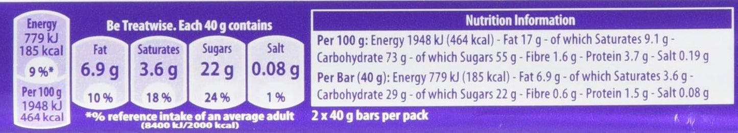 Cadbury Double Duo Decker Chocolate Bars - 74.6g (Box of 32)