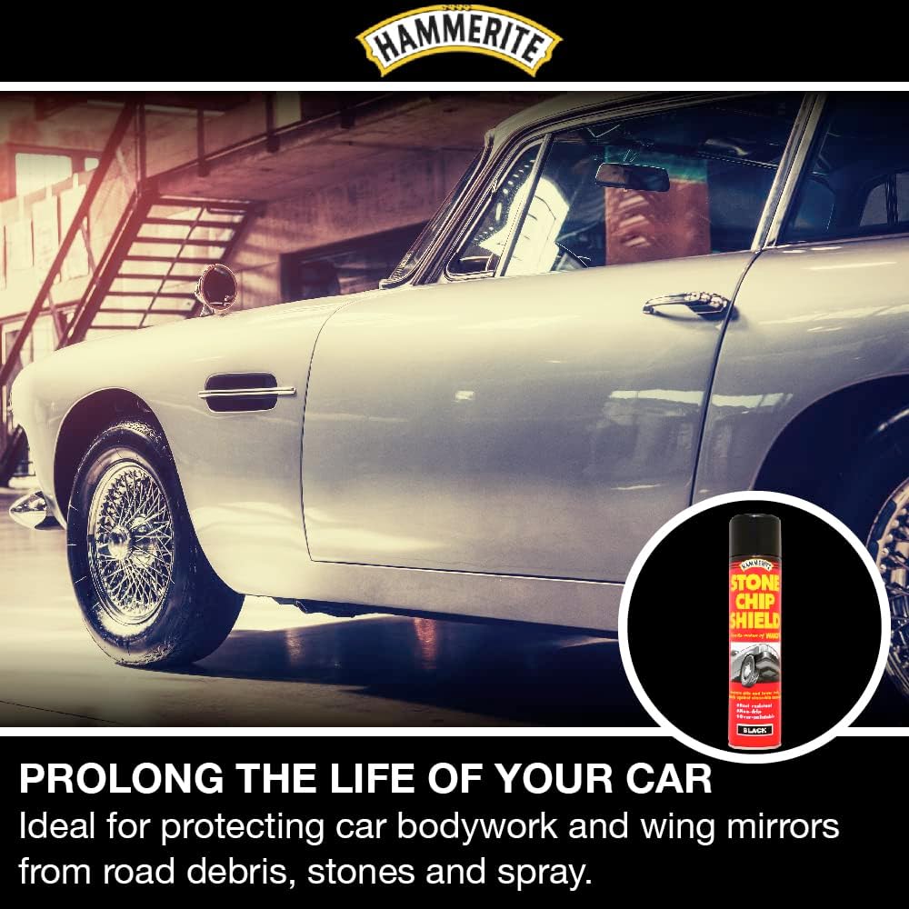 Hammerite Stone Chip Shield Underbody Black Metal Paint 3x600ml Aerosol