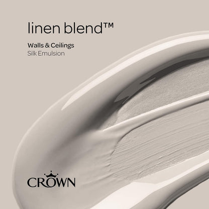 Crown 2.5L Breatheasy Silk Emulsion Paint For Walls & Ceilings - Linen Blend