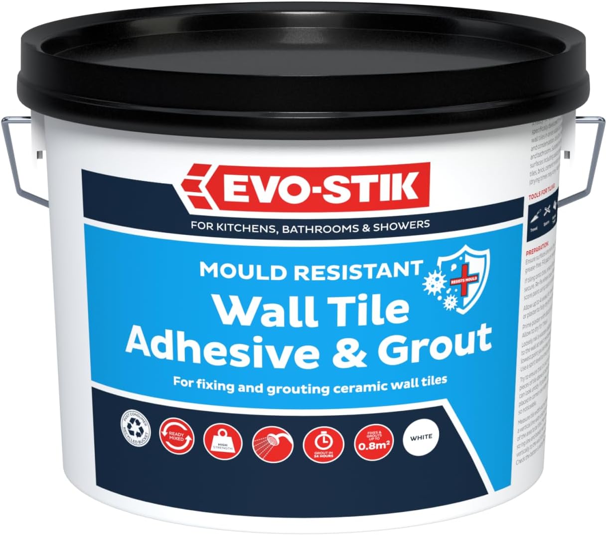 EVO-STIK Mould Resistant Wall Tile Adhesive & Grout 2.5 Litre