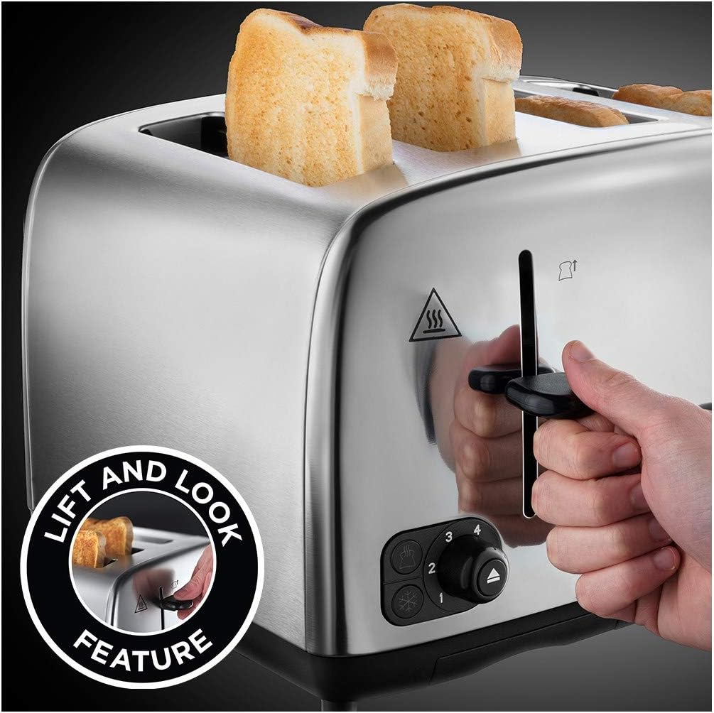 Russell Hobbs Stainless Steel Brushed/Polished Toaster 4 Slice