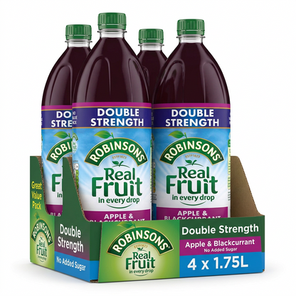 Robinsons NAS Double Concentrate Apple and Blackcurrant 1.75L
