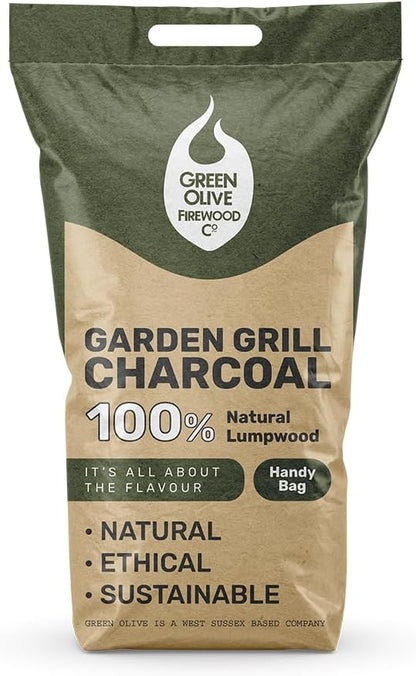 The Green Olive Firewood Garden Grill BBQ Charcoal | Cooking on Charcoal Barbecues |  3kg Bag