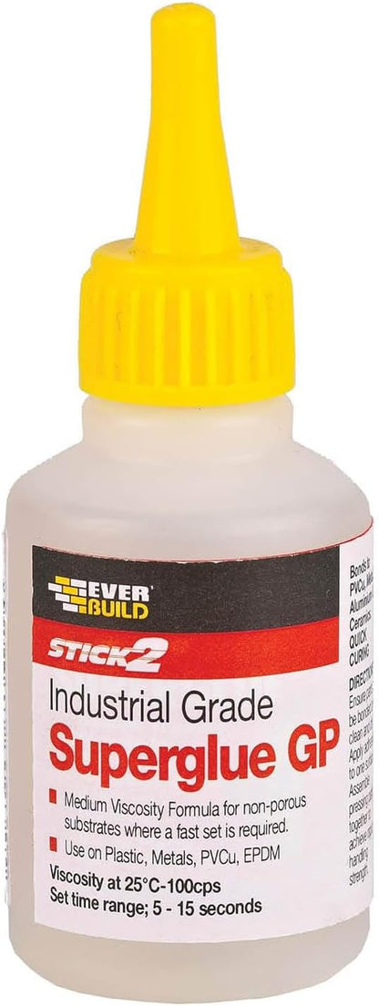 Everbuild Stick2 General Purpose Superglue | Industrial Grade | High Strength | Rapid Setting | Clear | 20g | 3 Pack Bundle