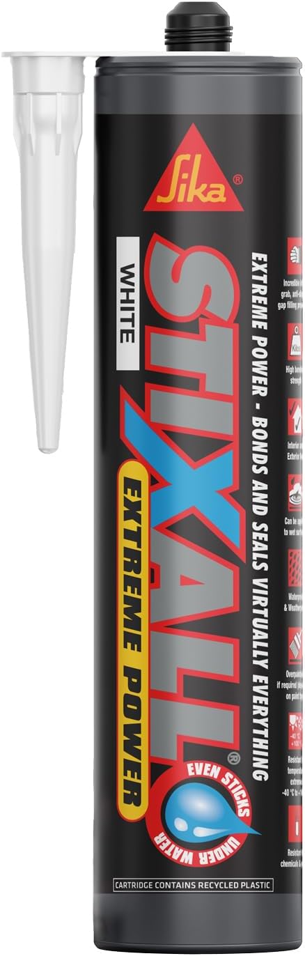 Sika Everbuild Stixall | Extreme Power Sealant And Adhesive | Waterproof | White | 12 x 290ml