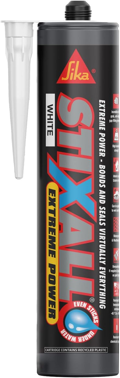 Sika Everbuild Stixall | Extreme Power Sealant And Adhesive | Waterproof | White | 12 x 290ml