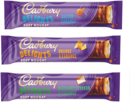 Cadbury Delights Soft Nougat Chocolate Bars 3 BOXES x 5 Bars