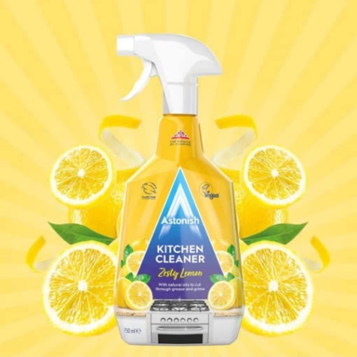 Astonish Kitchen Cleaner, Vegan And Cruelty Free And Blended With Natural Oils, 750ml, Zesty Lemon - UK BUSINESS SUPPLIES