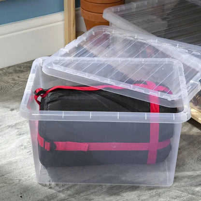 Wham Crystal Clear Plastic Storage Box 37 Litre