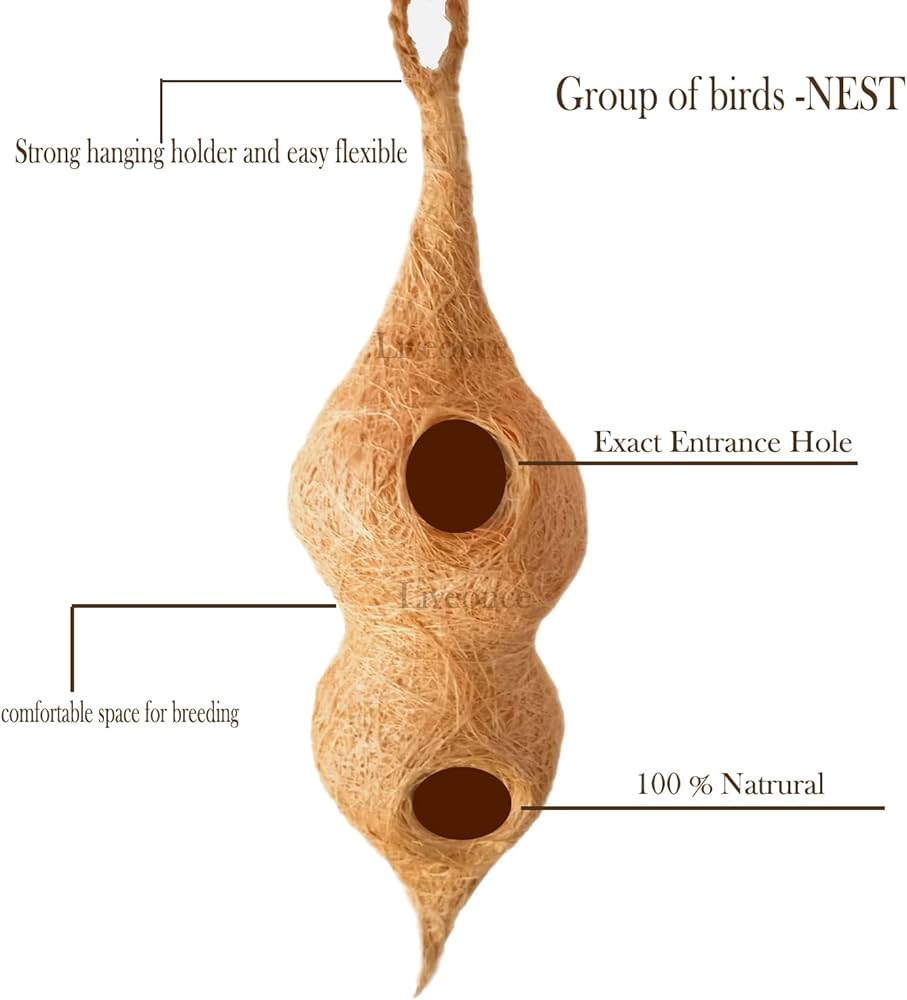 Fixtures Coir Double Bird Nest | Great Garden Feature | Organice and Eco Friendly