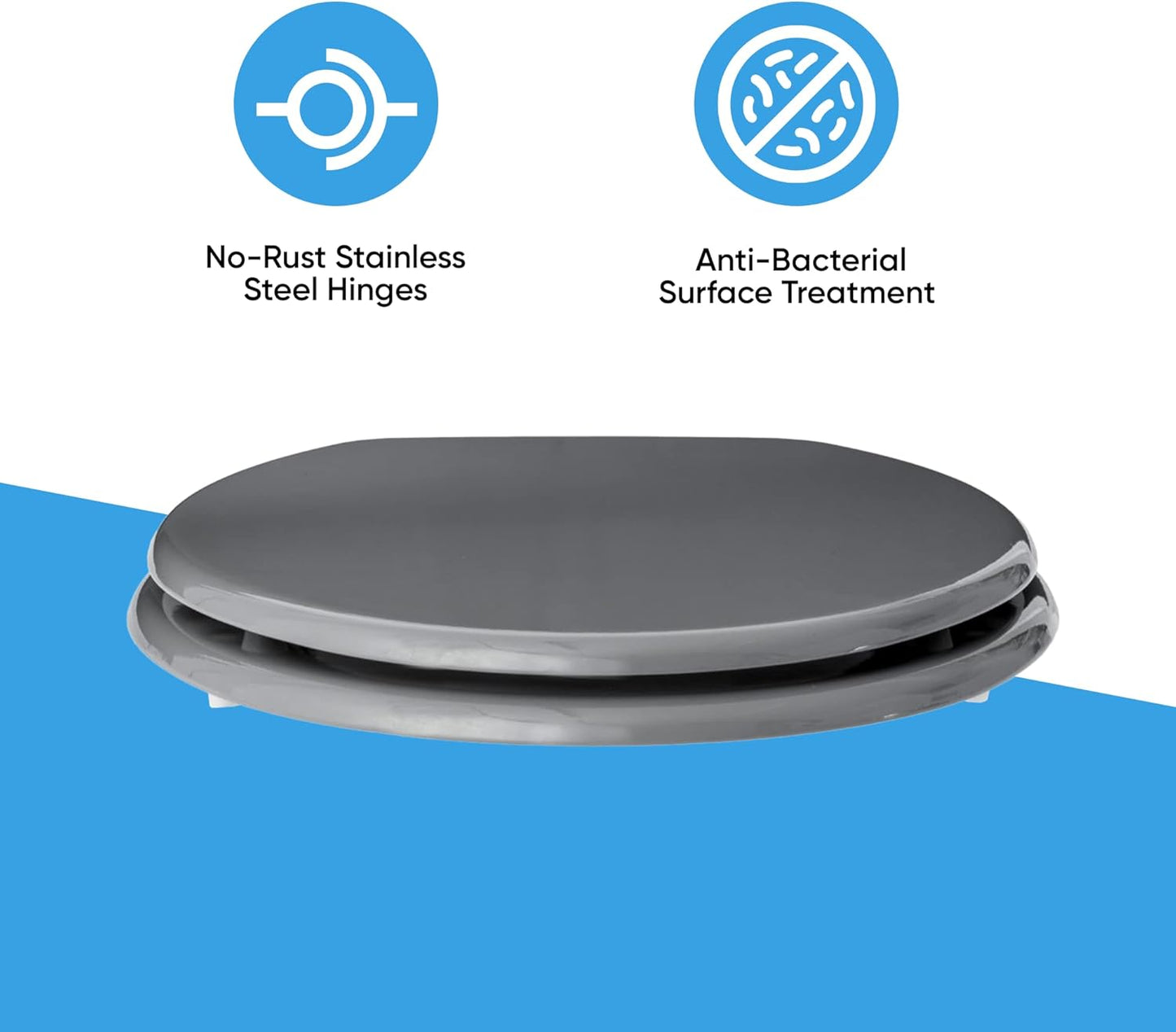 Blue Canyon Wooden Toilet Seat  Grey