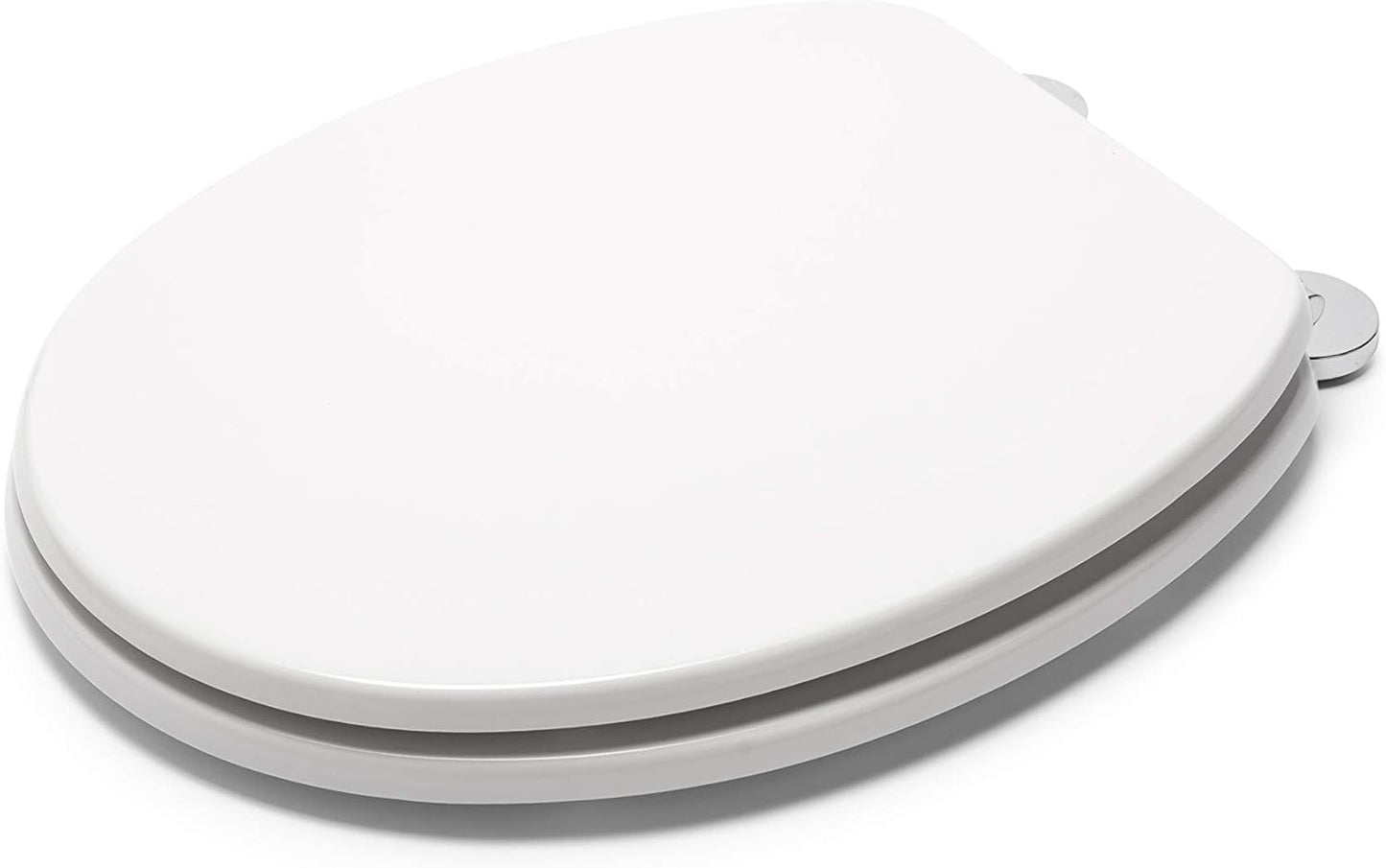 Croydex Flexi-Fix Toilet Seat, Wood White & Chrome WL600822H