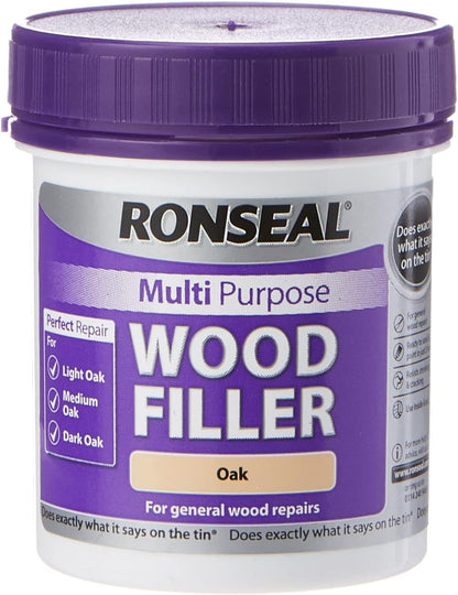 Ronseal Multi-Purpose Wood Filler Tub | Oak | 1 x 250g Tub