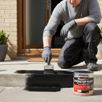 Ronseal Doorstop Paint Tile Black Satin Doorstep paint | 1 x 250ml