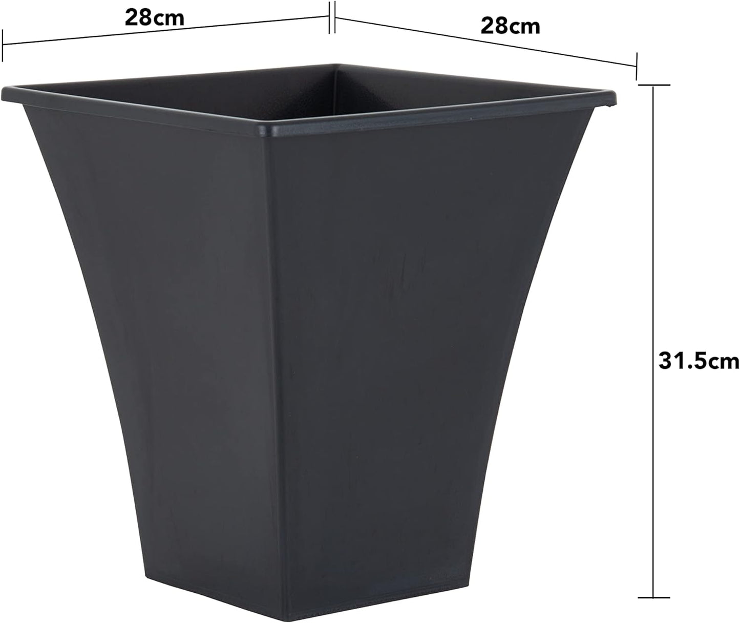 Wham Black Square Metallica Pot 28cm H308