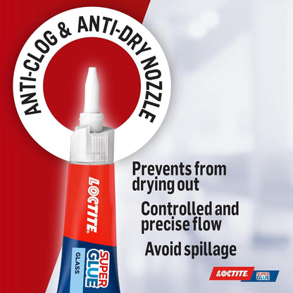 Loctite Glass Bond, Instant Super Glue for Glass, Clear, 1 x 3g