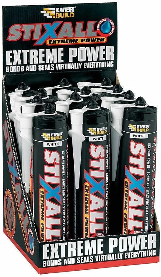 Sika Everbuild Stixall | Extreme Power Sealant And Adhesive | Waterproof | White | 12 x 290ml