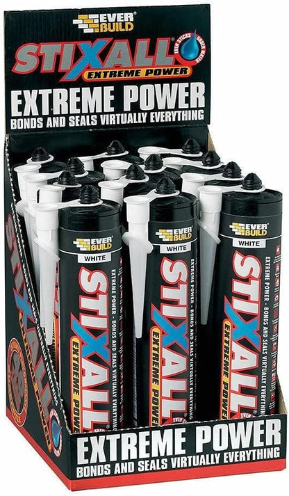 Sika Everbuild Stixall | Extreme Power Sealant And Adhesive | Waterproof | White | 12 x 290ml