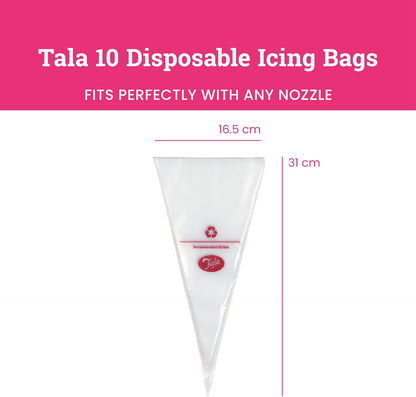 Tala 10 Icing Bags | Clear Piping Bags 16.5cm x 31cm | Recyclable & Reusable